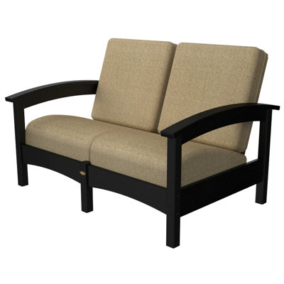 Polywood Trex Outdoor Rockport Club Settee - Color: Charcoal Black / Sesame at Sears.com