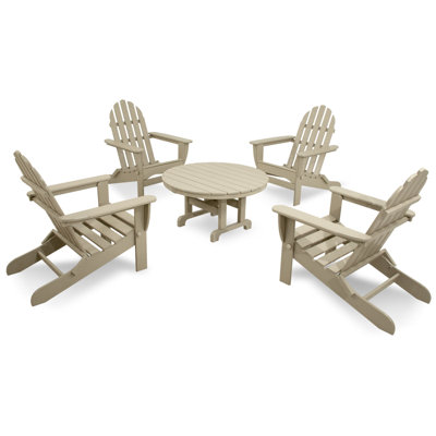 Polywood Ivy Terrace Classics 5 Piece Folding Adirondack Seating Group - Color: Sand at Sears.com