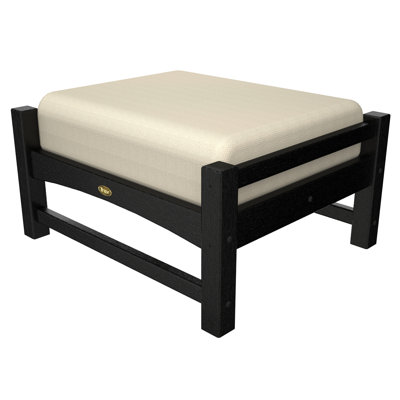 Polywood Trex Outdoor Rockport Club Ottoman - Color: Charcoal Black / Bird's Eye at Sears.com