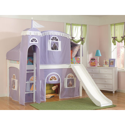 Bolton Furniture Windsor Twin Low Loft Bed with Castle Tent and Built-In Ladder - Configuration: Low Loft Bed with Castle Tent and Slide at Sears.com