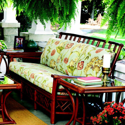 Wildon Home Key Largo Sofa - Finish: Pecan, Fabric: Sparkle Olive at Sears.com