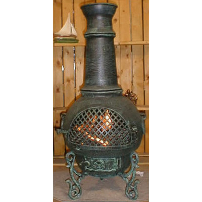THE BLUE ROOSTER Gatsby Style Chiminea with Gas Kit and Cover - Chiminea Color: Charcoal at Sears.com