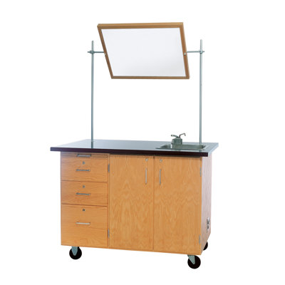 Diversified Woodcrafts Mobile Instructor's Desk With Drawers and Center Storage, 48"W x 28"D x 36"H - Top: Standard Top at Sears.com