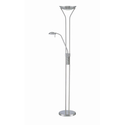 Lite Source Torchiere Floor Lamp and Reading Light Combination in Polished Steel at Sears.com