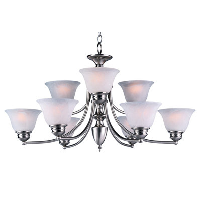 Maxim Lighting Malibu 9 Light Chandelier - Finish: Marblewith Satin Nickel Shade at Sears.com