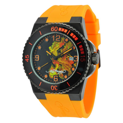 Ed Hardy Men's Immersion Dragon Watch in Orange at Sears.com