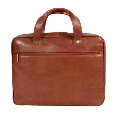 Dr. Koffer Fine Leather Accessories Slim Laptop Bag - Color: Cognac at Sears.com