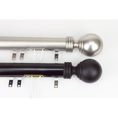 Rod Desyne Elite Traverse  Sphere Center Open  Rod with Sliders - Size: 48" - 84", Color: Satin Nickel at Sears.com