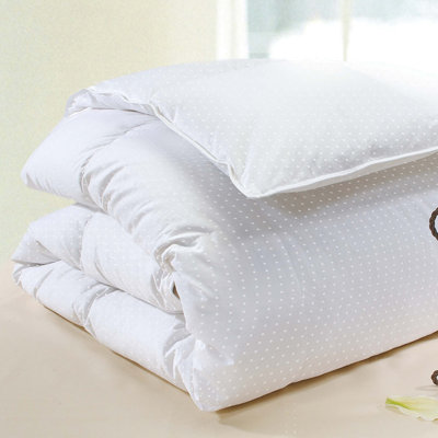 Wildon Home Polka Dot Cotton Goose Down Comforter in White - Size: Oversize Queen at Sears.com