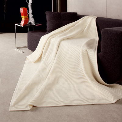 Bocasa Blankets New Wave Woven Throw Blanket in Ivory - Size: 70" x 85" at Sears.com
