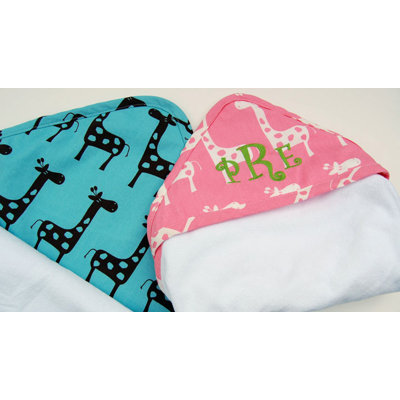 Samantha Grace Designs Terry Velour Hooded Towel with Giraffe Fabric Border - Size: Toddler, Color: Pink with White at Sears.com