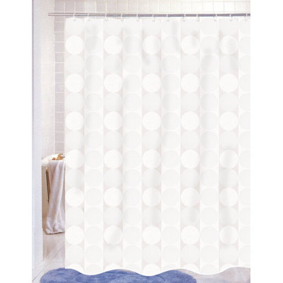 CARNATION HOME FASHIONS Jacquard 100% Polyester Fabric Shower Curtain - Color: White at Sears.com
