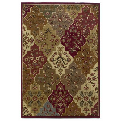 KAS Oriental Rugs Lifestyles Red Panel Rug - Rug Size: Runner 2'3" x 7'7" at Sears.com