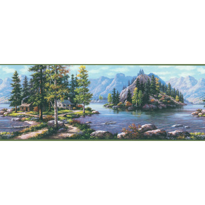 BREWSTER HOME FASHIONS Northwoods Cabin Scenic Mountain Wilderness Wall Border at Sears.com
