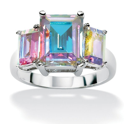 Palm Beach Jewelry Sterling Silver Aurora Borealis Cubic Zirconia Ring - Size: 6 at Sears.com