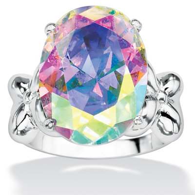 Palm Beach Jewelry Silvertone Aurora Borealis Cubic Zirconia Ring - Size: 10 at Sears.com