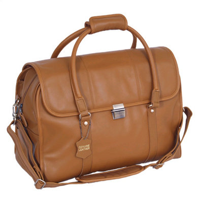 Mercury Luggage Sondrio Leather Travel Satchel in Brown at Sears.com