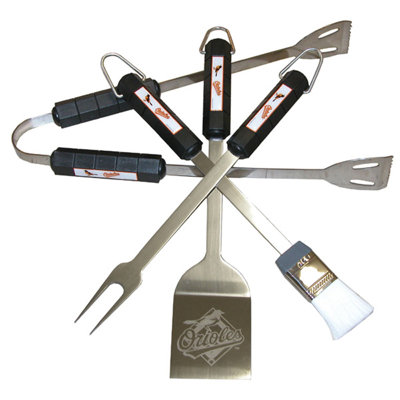 Siskiyou Products MLB 4-Piece BBQ Grill Tool Set - MLB Team: Baltimore Orioles at Sears.com