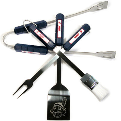 Siskiyou Products MLB 4-Piece BBQ Grill Tool Set - MLB Team: Cleveland Indians at Sears.com