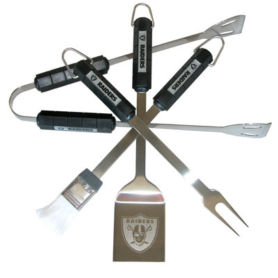 Siskiyou Products NFL 4-Piece BBQ Grill Tool Set - NFL Team: Oakland Raiders at Sears.com