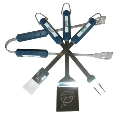 Siskiyou Products NFL 4-Piece BBQ Grill Tool Set - NFL Team: Miami Dolphins at Sears.com