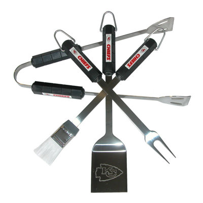 Siskiyou Products NFL 4-Piece BBQ Grill Tool Set - NFL Team: Kansas City Chiefs at Sears.com