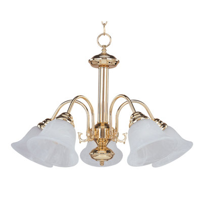 Maxim Lighting Malibu 5 Light Down Chandelier - Finish: Marblewith Satin Nickel Shade at Sears.com