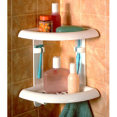 Zenith Two Tier Corner Shower Caddy in White at Sears.com