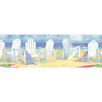 BREWSTER HOME FASHIONS Destinations by the Shore Beach Front Seat Wall Border at Sears.com