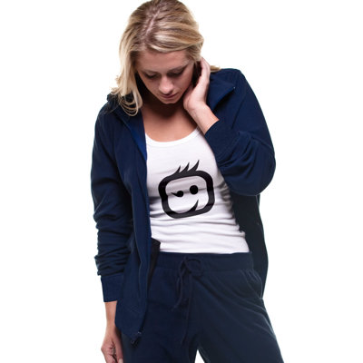 WonderWink Cotton Fleece Zip Front Jacket - Size: XSmall, Color: Navy at Sears.com