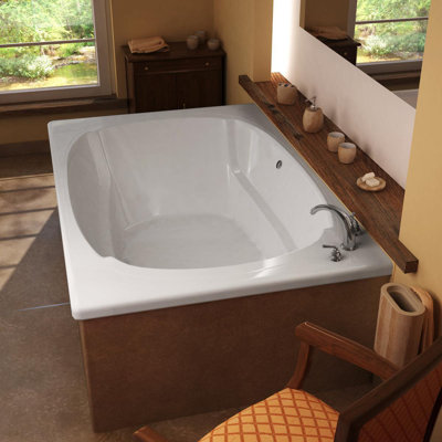 Spa Escapes St. Lucia 48 x 72 x 23" Corner Soaking Bathtub - Drain Location: Right Drain, Finish: White, Trim Finish: Polished Chrome at Sears.com