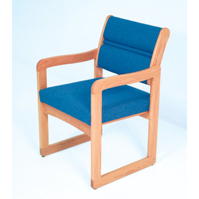 Wooden Mallet Valley Guest Chair - Wood Finish: Medium Oak, Fabric: Charcoal Gray, Arms: Included at Sears.com