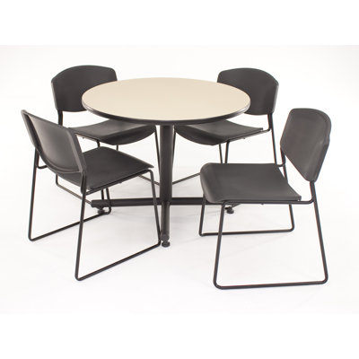 Regency Hospitality Four Zeng Chairs with Round Table - Chair Color: Grey Plastic, Finish: Cherry/Maple, Table Orientation: Round at Sears.com