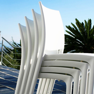 Compamia La Plaza Maya Stacking Dining Side Chair  - Finish: White (Set of 2) at Sears.com