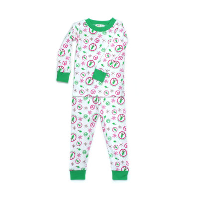 New Jammies Ever-Green Peace Girl Organic  PJ Snuggly - Size: 12 Months at Sears.com