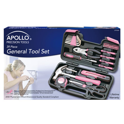 Apollo Tools 39 Piece General Tool Set - Color: Pink at Sears.com