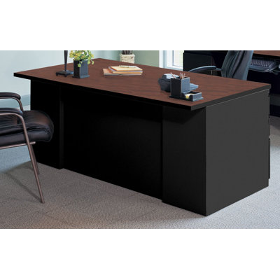 Mayline CSII 2 Pedestal Executive Desk - Finish: Black/ Crown Cherry, Pedestal: 2 Box/Box/File, Width: 60" at Sears.com