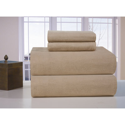 Pointehaven Heavy Weight Solid Flannel Sheet Set - Size: Queen, Color: Linen at Sears.com