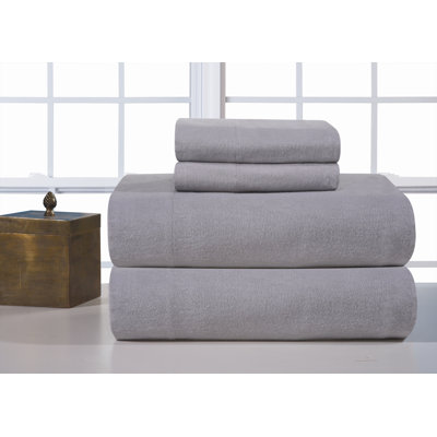 Pointehaven Heavy Weight Solid Flannel Sheet Set - Size: Full, Color: Heather Grey at Sears.com