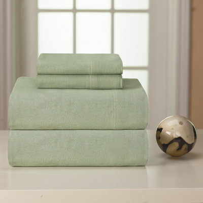 Pointehaven Heavy Weight Solid Flannel Sheet Set - Size: Twin Extra Large, Color: Sage at Sears.com