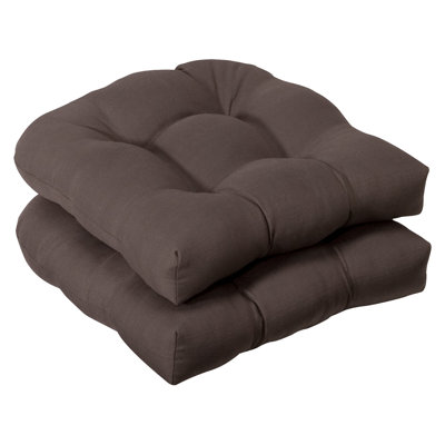 Pillow Perfect Outdoor Wicker Seat Cushion (Set of 2) - Color: Brown Solid at Sears.com