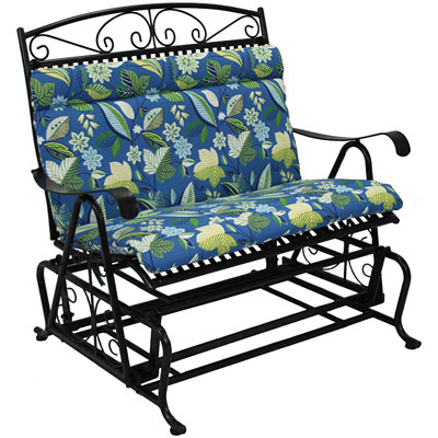 Blazing Needles Double Glider Cushion - Color: Black/Green Stripe at Sears.com
