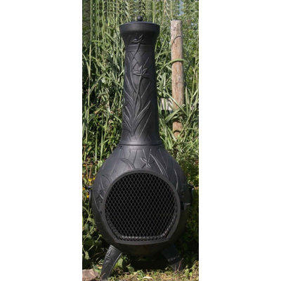 THE BLUE ROOSTER Orchid Style Chiminea with Gas Kit and Cover - Finish: Charcoal at Sears.com