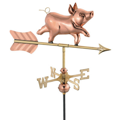 GOOD DIRECTIONS Whimsical Pig Weathervane with Garden Pole - Finish: Polished Copper at Sears.com