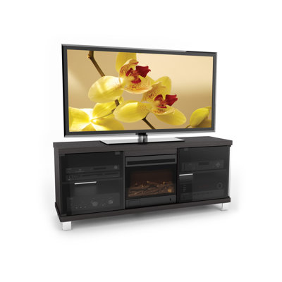 dCOR design Holland 60" TV Stand with Electric Fireplace - Finish: Black at Sears.com
