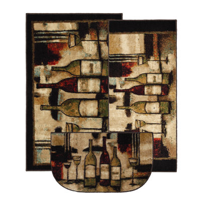 Mohawk New Wave Wine And Glasses Novelty Rug (Set of 3) - Rug Size: 3 Piece Set at Sears.com