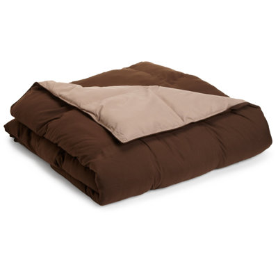 Simple Luxury Down Alternative Reversible Comforter in Taupe/Chocolate - Size: Twin / Twin XL at Sears.com