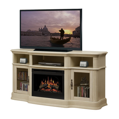 Dimplex Portobello 68" TV Stand with Electric Fireplace - Insert Style: Logs, Finish: Parchment at Sears.com