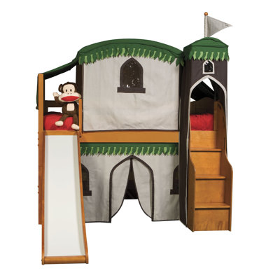 Bolton Furniture Mission Twin Low Loft Bed with Tent and Stairs - Finish: Honey, Configuration: with Tent and Slide at Sears.com