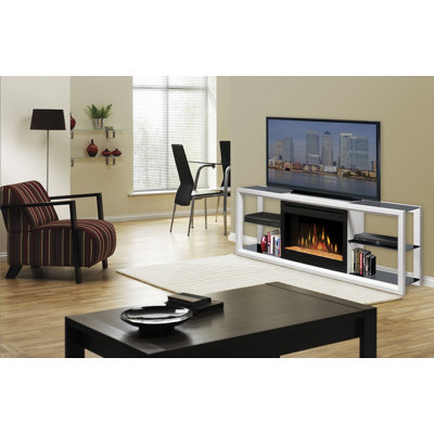 Dimplex Novara 64" TV Stand with Electric Fireplace - Finish: White with Glass Ember Bed at Sears.com